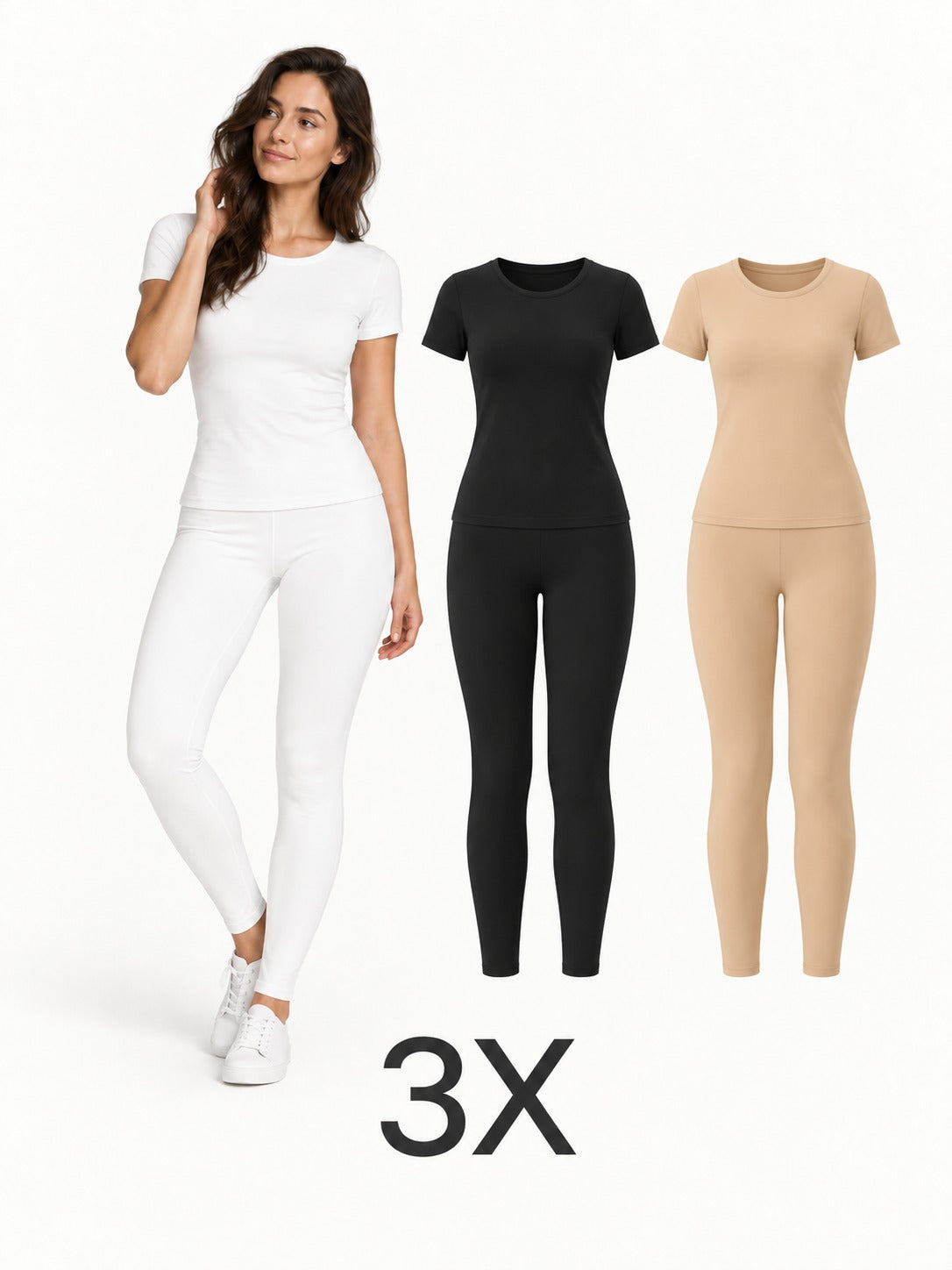Pack 3 Ensembles Col Rond et Leggings– LILYA