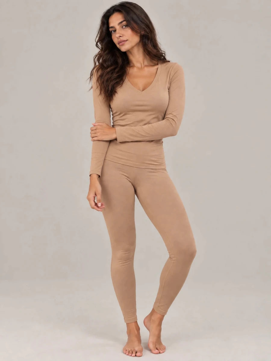 Pack 3 Ensembles T-shirt Manche Longue Col V et Legging – LILYA