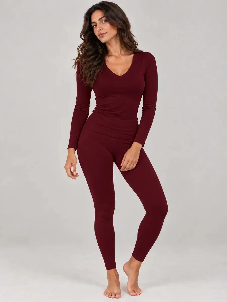 Ensemble col V Grenat LILYA