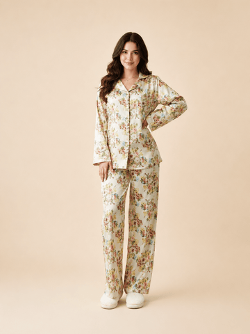 Pyjama Floral Blanc Romantique