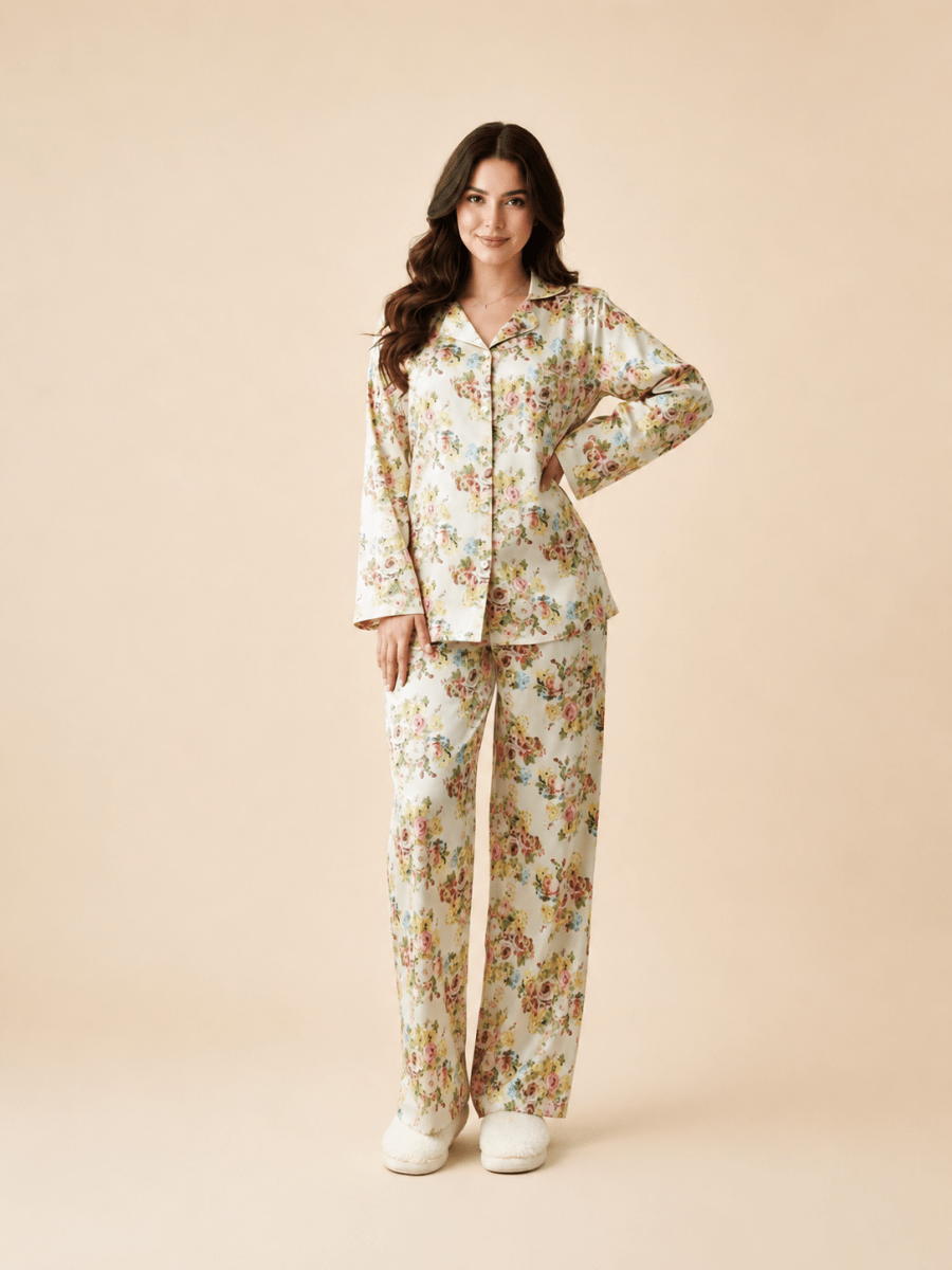 Pyjama Floral Blanc Romantique